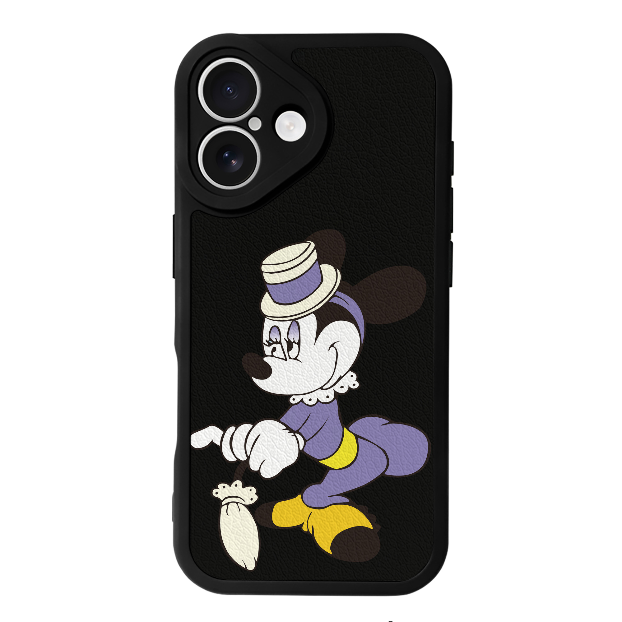 （画像用） ミッキーマウス Mickey Mouse 【iPhone 16シリーズ対応】シリコンスマホケース（レザー調） 材質：シリコン